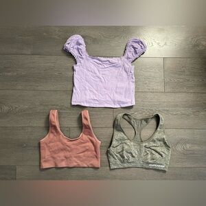 Puff Sleeve Top Hollister M Aerie top bra M Skechers sports bra M medium